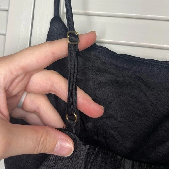 Zara Black Satin Bralette Style Crop Top - Picture 3 of 4